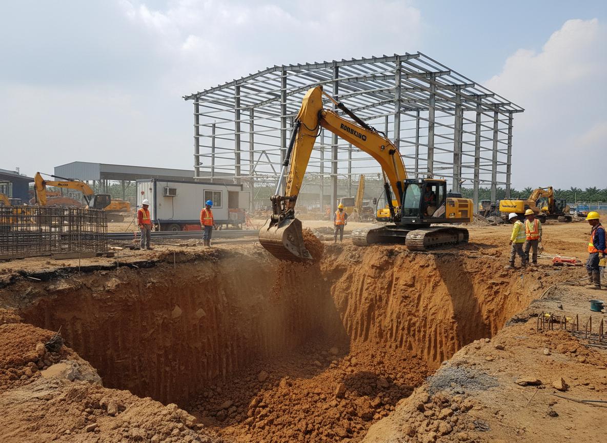 Galian Pondasi Pabrik